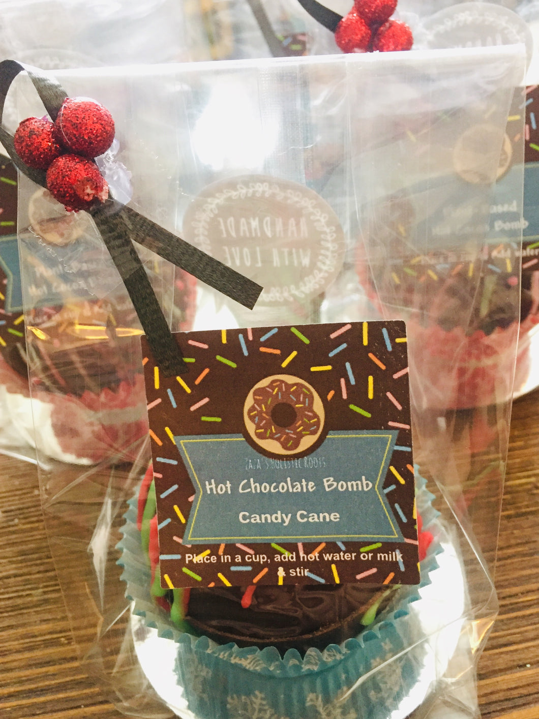 Candy Cane Hot chocolate bombs -Vegan option